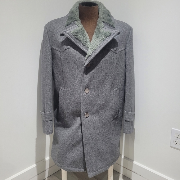 Wm H Leishman Other - Wm H Leishman Men's Vintage Single Breasted Wool Winter Coat Size 44 Gray Lined